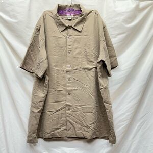 Solitude Brown/Tan Button Down Shirt Size 2XL